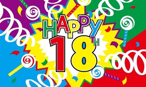 Lippu Happy 18th Birthday 150 x 90 cm - Liput - LIPPU45 - 1