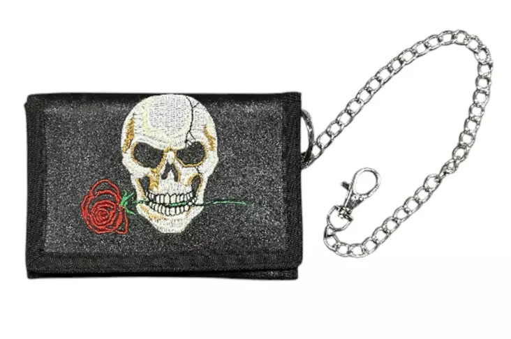 Lompakko, Pääkallo, ruusu hampaissa - Lompakot ja rahakukkarot - KN175 - 1