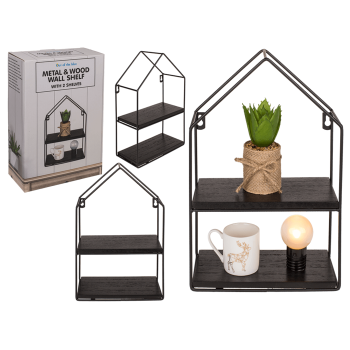 Metallinen seinähyllykkö Talo - Seinälle - PRT1265 - 1