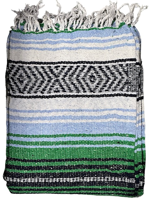 Mexico viltti, Green/Light Blue/White - Kodin tekstiilit - MEX55 - 1