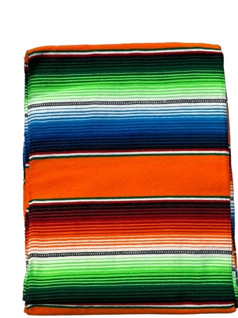 Mexico viltti oranssi raita sileä materi - Kodin tekstiilit - MEX45 - 1