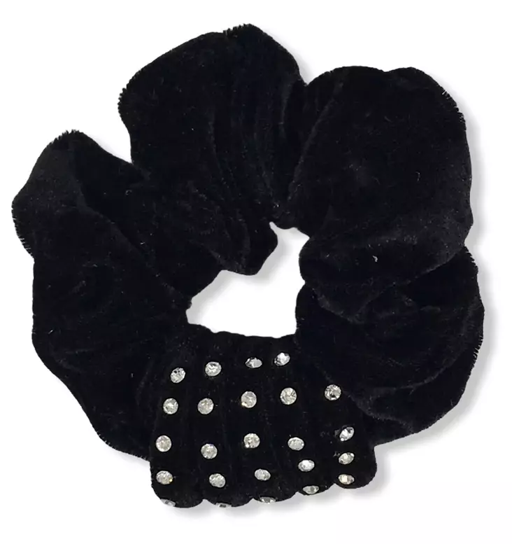 Musta hiusdonitsi koristekivillä - Hiuskoristeet - PIN335 - 1