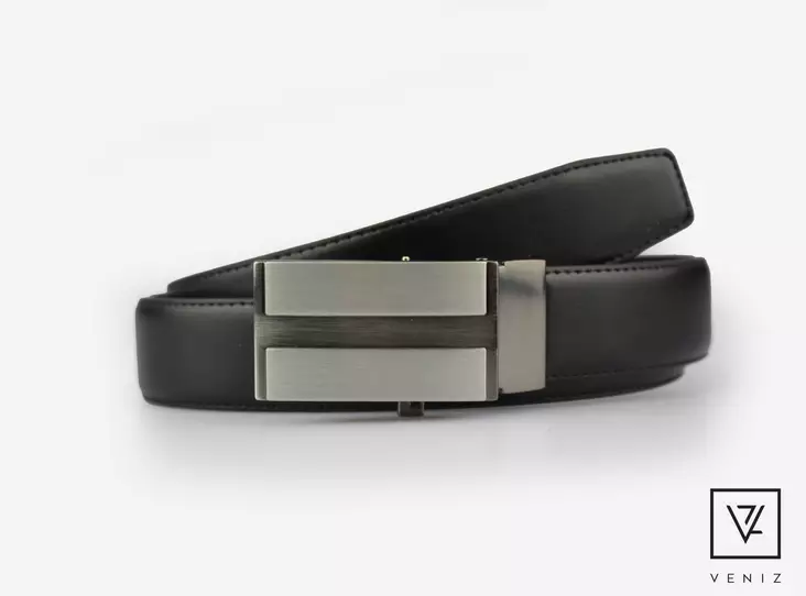 Musta nahkavyö 30 mm - Nahkavyöt - KV205 - 1