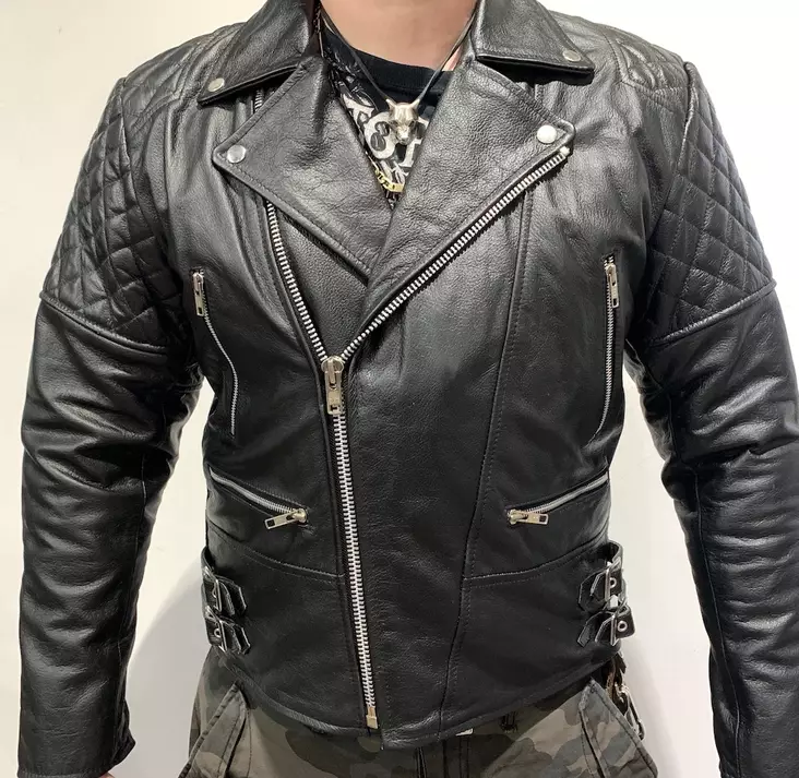 Nahka ajotakki topattu irto CE-suojilla - Ajotakit - T445 - 1