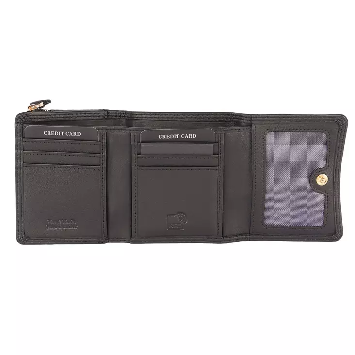 Nahkalompakko RFID-suojattu, musta - Lompakot ja rahakukkarot - KN435 - 1