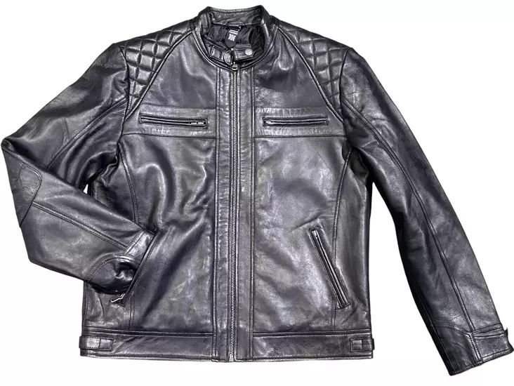 Nahkatakki Kiiltävä nappa, niukka malli - Nahkatakit - T585 - 1