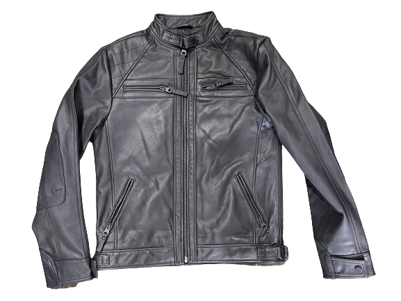 Nahkatakki Mattamusta niukka malli - Nahkatakit - T505 - 1