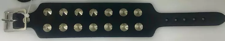 Niittiranneke, musta 2-rivinen kartio - Kaulapannat, rannekkeet, käsiraudat - RY25 - 1