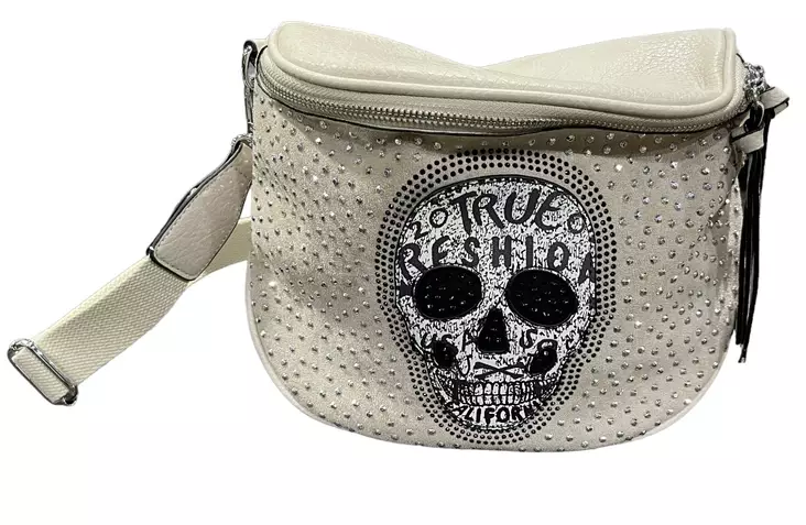 Olkalaukku vaalea pääkallo niiteillä - Laukut - NL845 - 1