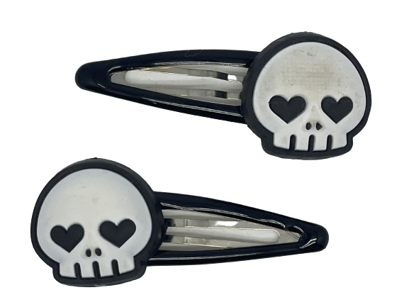 Pääkallopinnit oikea ja vasen isokallo - Hiuskoristeet - PIN365 - 1