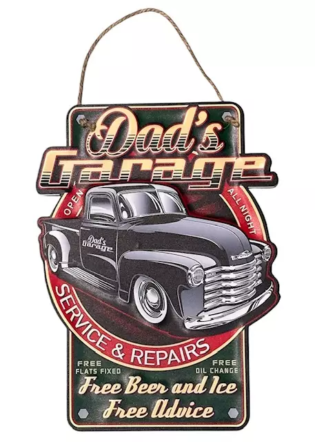 Peltikyltti Dad's Garage 26 x 35 cm - Taulut, kehykset - PELT445 - 1