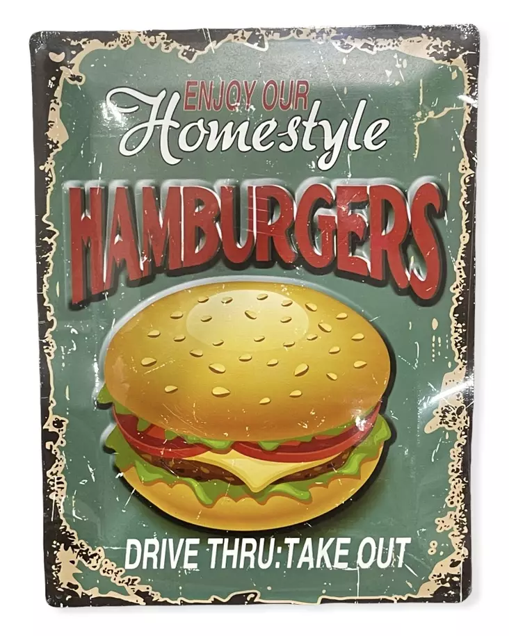 Peltikyltti Hamburgers - Taulut, kehykset - PELT125 - 1