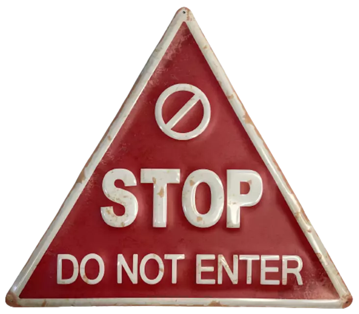 Peltikyltti STOP do not enter kolmio - Taulut, kehykset - PELT245 - 1