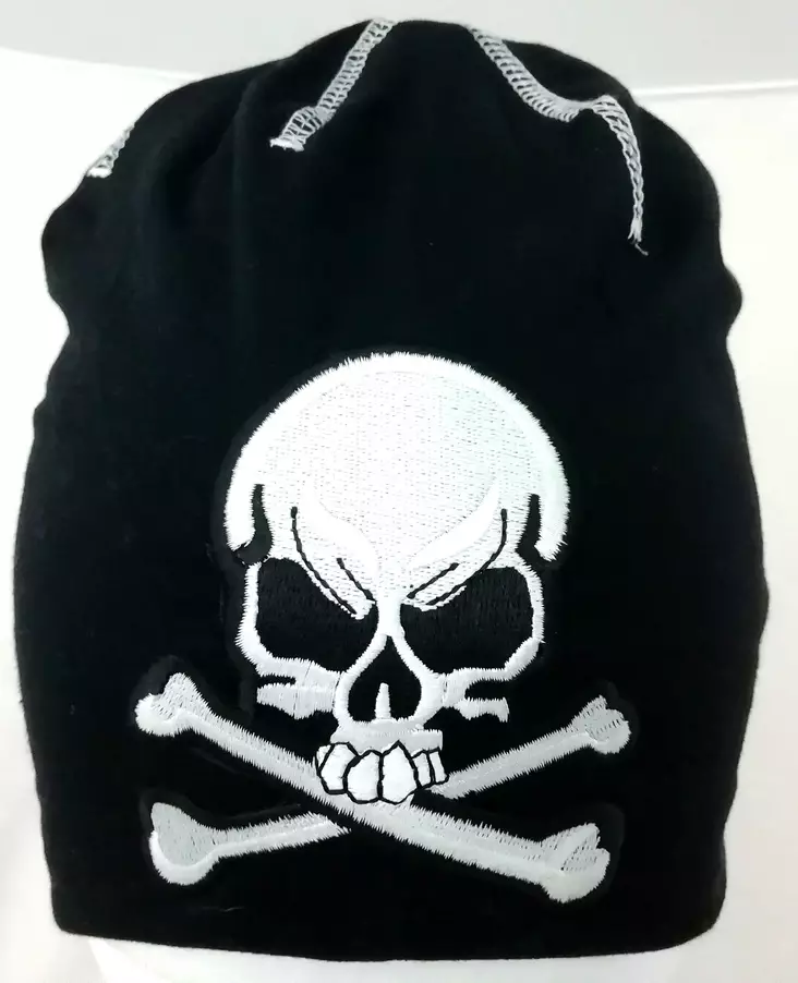 Pipo Pääkallopipo, valk tikkaus - Pipot - PI475 - 1