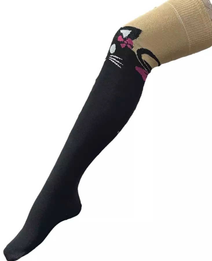 Pitkät sukat 38/41 Musta kissa - Sukat - SU305 - 1