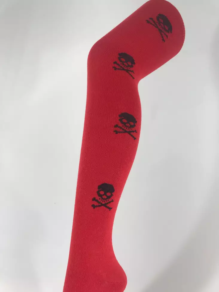 Pitkät sukat, punainen ja kallo - Sukat - SU225 - 1