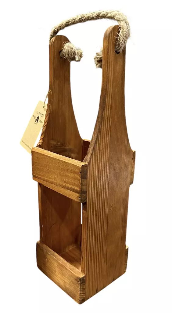 Puinen pulloteline yhdelle pullolle - Korit ja tarjottimet, sisustuslaatikot - PUU15 - 1