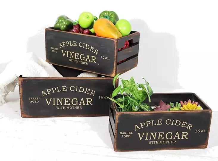 Puulaatikko tekstillä 32 x 19 x 14 cm - Korit ja tarjottimet, sisustuslaatikot - PUU5 - 1