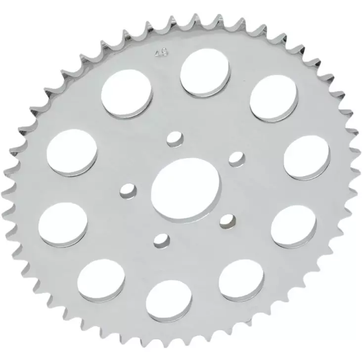 REAR CHAIN SPROCKET 530 FLAT 49T STEEL/CHROME - Rattaat ja hihnapyörät - 12100605 - 1