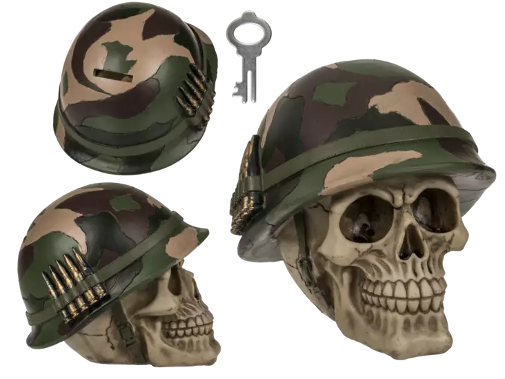 Säästökallo 15x14 cm kypäräkallo pankki - Säästölippaat - PRT955 - 1