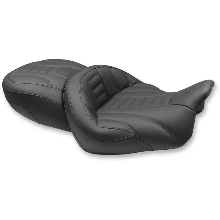 SEAT ONE-PIECE SUPER TOURING 2-UP STITCHED DETAILING WITH DRIVER BACKREST RECEIVER - Satulat ja satulanpäälliset - 08011055 - 1