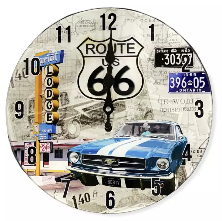 Seinäkello Route 66, Mustang 30cm - Kellot - KE145 - 1