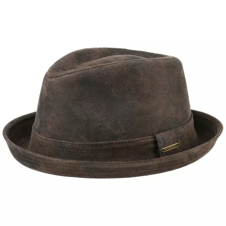 Stetson Pork Pie, ruskeaa nahkaa - Hatut - STHAT135 - 1