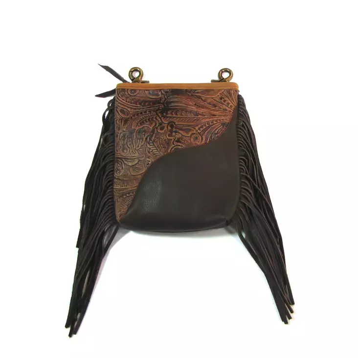 Vyölenkkilaukku Floral, ruskea - Laukut - MAS75 - 1