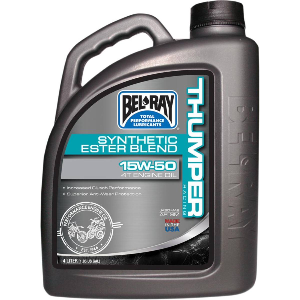 Bel-Ray Thumper Racing 10W-40 4-Stroke Synthetic Blend Motor Oil - 4 Liter Jug