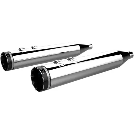 MUFFLERS 4.5" HP-PLUS® SLIP-ON W/BLACK TRACER END CAPS CHROME/BLACK - Pakoputket ja niiden osat - 18011286 - 1