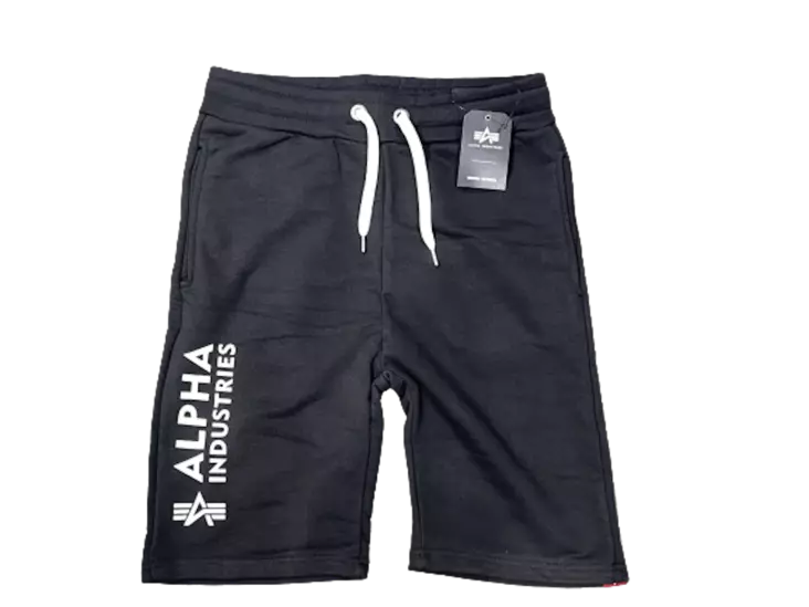 Alpha Shortsit musta basic white logo - Shortsit - HO606 - 1