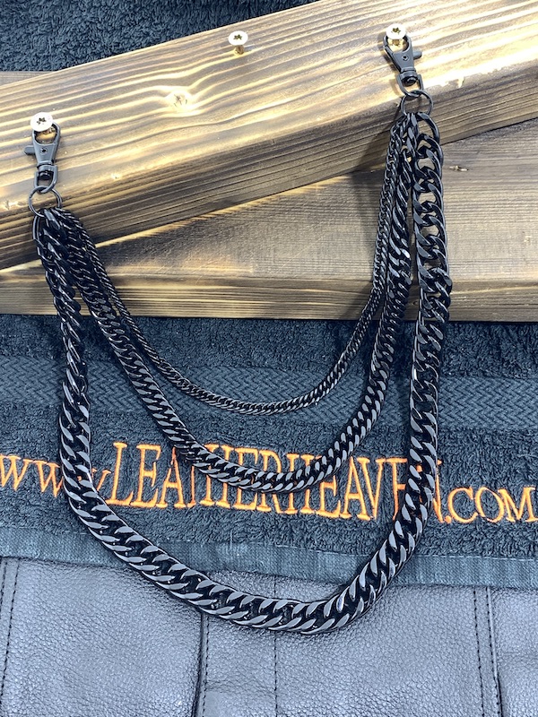 Avainketju 3-ketjua musta 2-hakaa - Avainketjut - KJ176 - 1