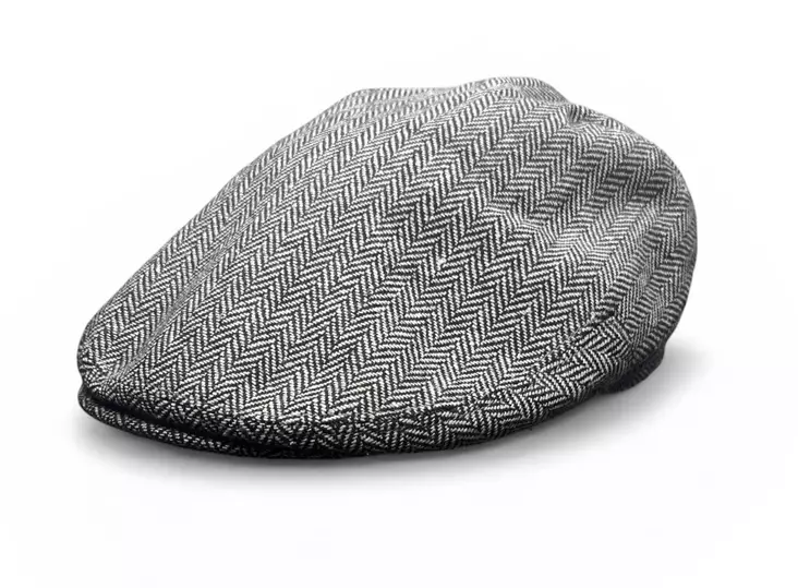 Flatcap Herringbone musta harmaa - Flat Capit - LC836 - 1