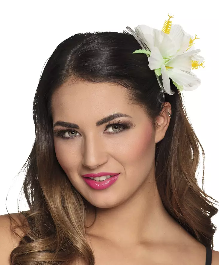 Hiuskukka valkoinen klipsillä - Hiuskoristeet - 52246 - 1