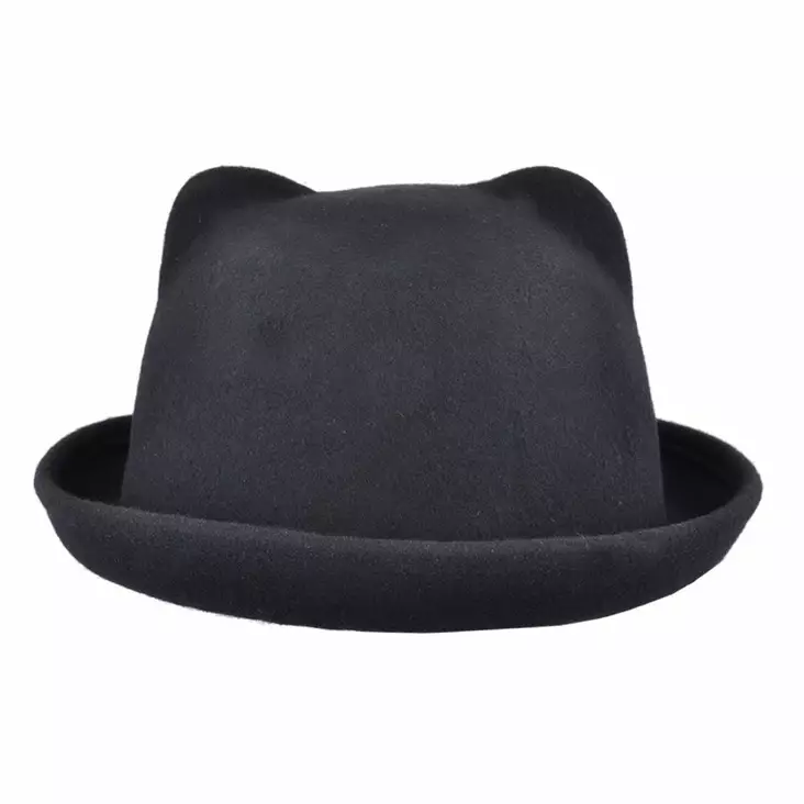 Huopahattu Cat Ears musta knalli - Hatut - HAT96 - 1