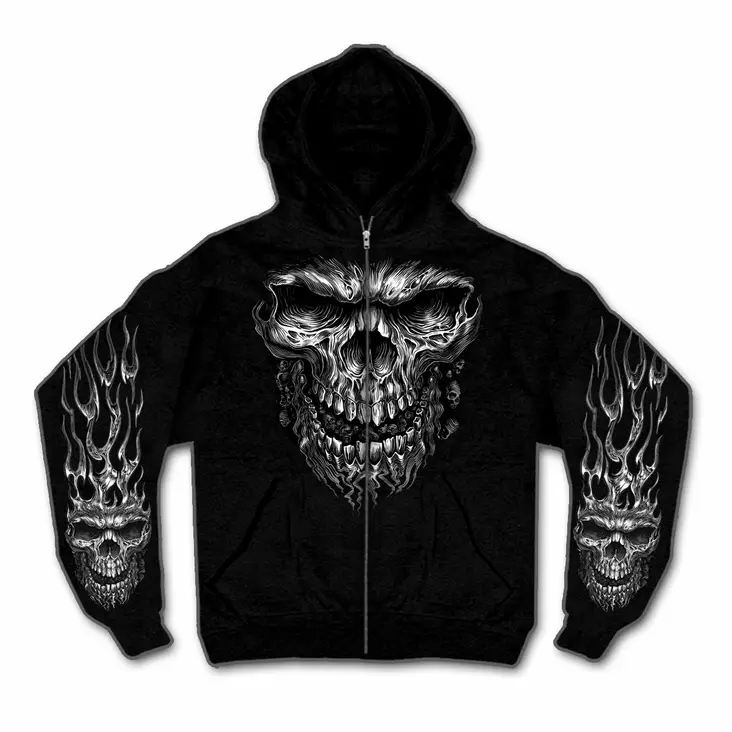 Huppari-Hot Leathers-Shredder Skull-CU376 - Hupparit - CU376 - 1