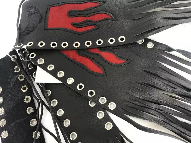 Kahvahapsut musta/pun.liekki nahkaa - Ajovarusteet - AC26 - 1