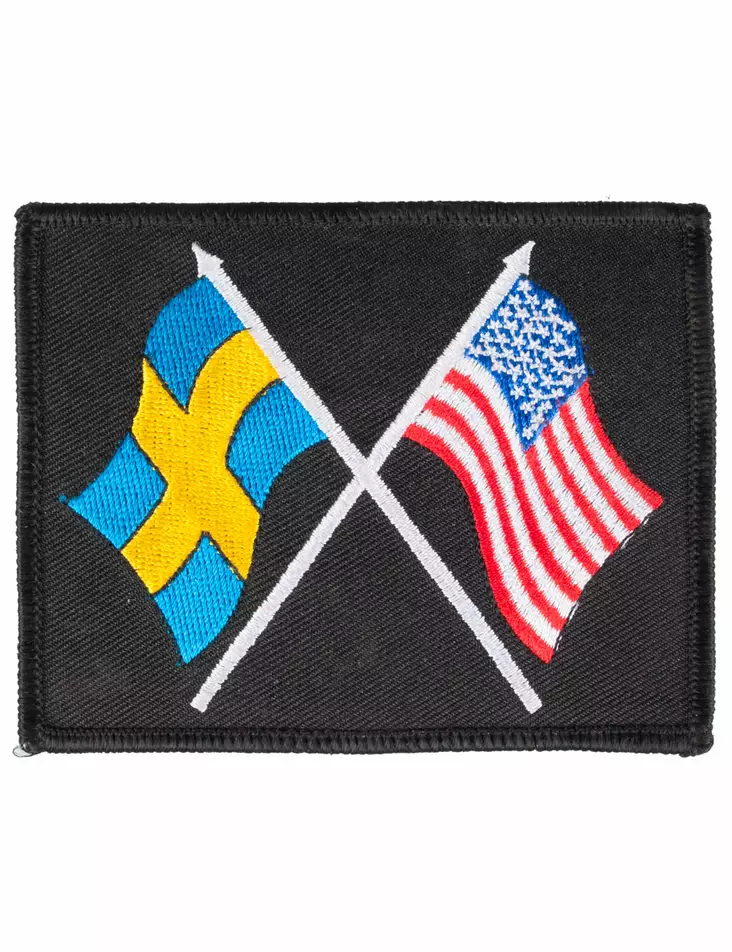 Kangasmerkki, Liput Ruotsi ja Usa - Kangasmerkit - K1046 - 1