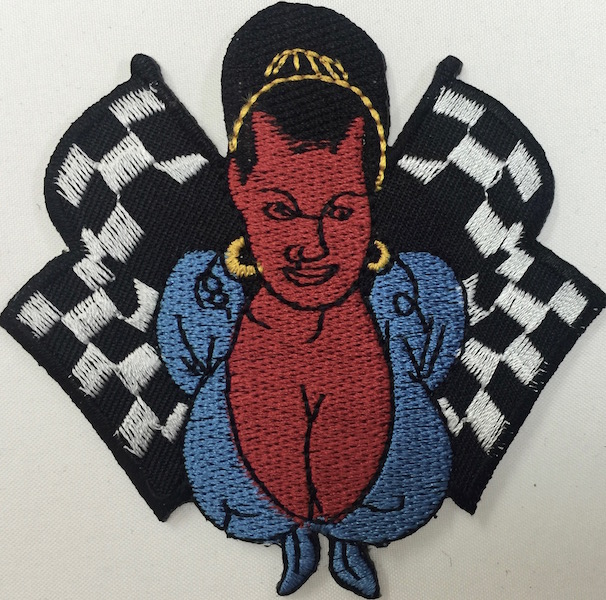 Kangasmerkki, nainen & ruutuliput - Kangasmerkit - K1246 - 1