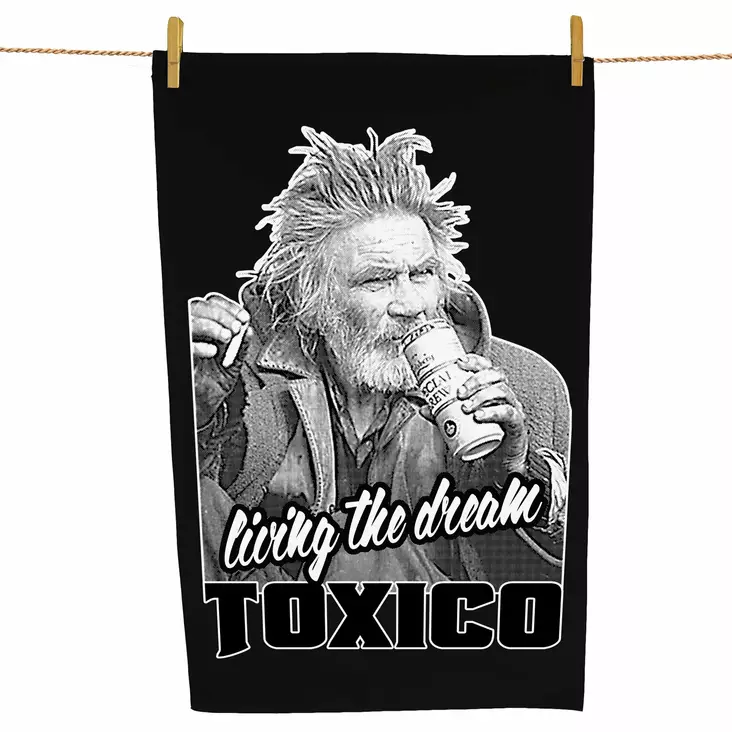 Keittiöpyyhe, Living the Dream, musta - Keittiötarvikkeet - TOX46 - 1