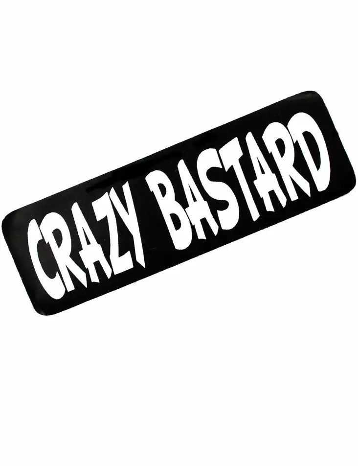 Kypärätarra, Crazy Bastard 9 x 3 cm - Tarrat - TAR86 - 1