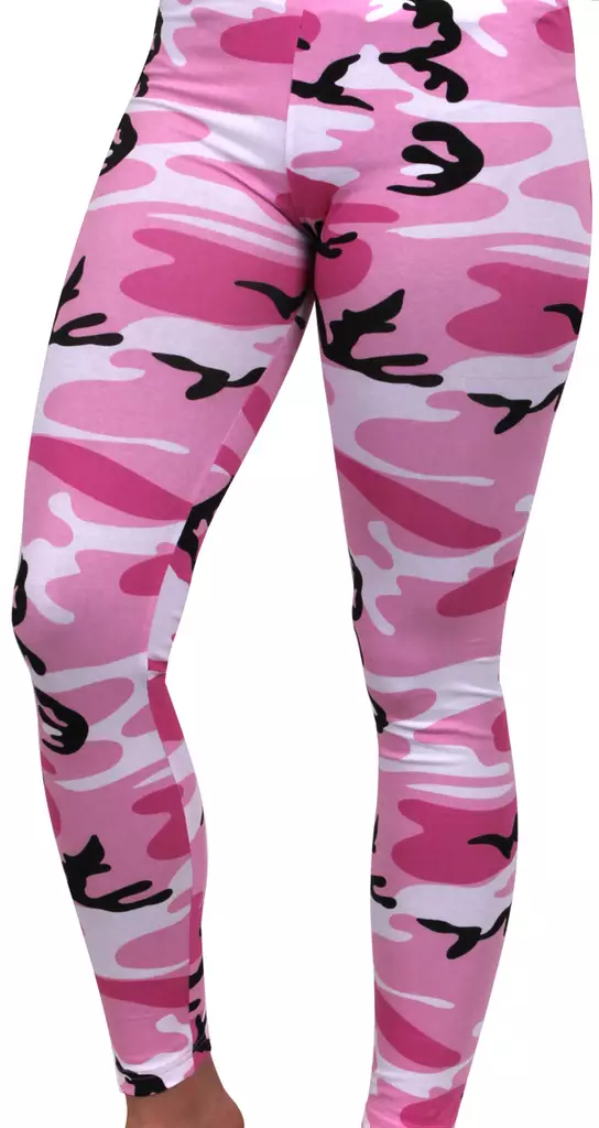 Leggingsit Pink camo 93% cotton 7% spand - Leggingsit - ROT26 - 1