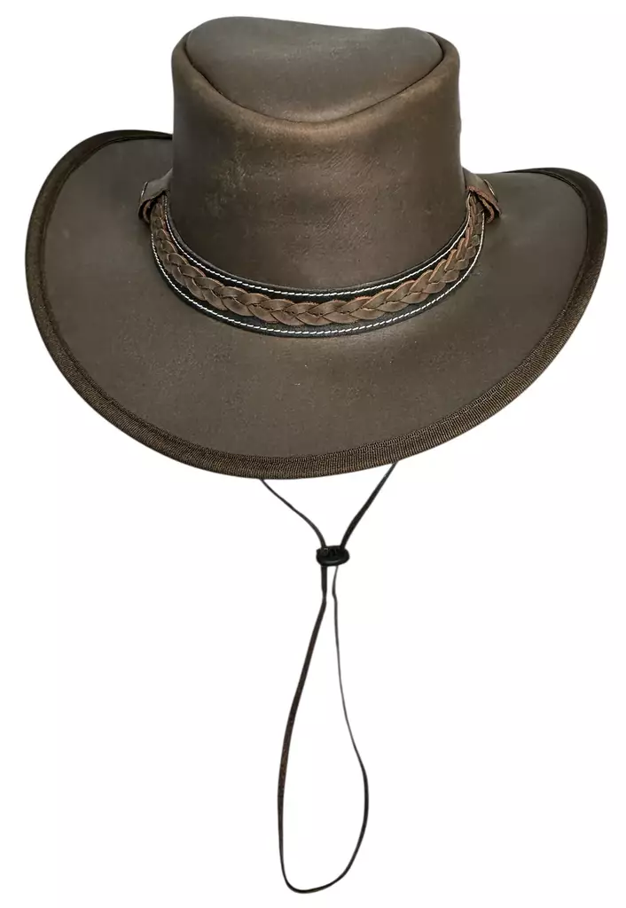 Nahkainen Cowboy hattu, tummanruskea - Hatut - HAT166 - 1