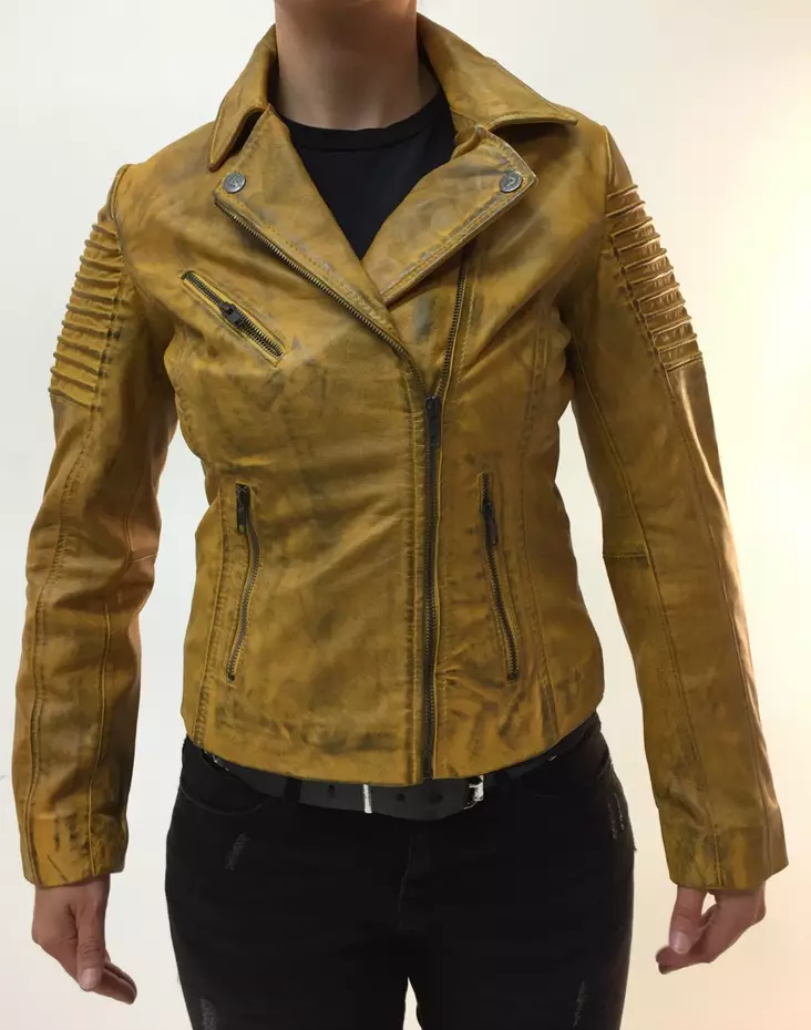 Nahkatakki, Ayesha, dirty yellow - Nahkatakit ja -liivit - T386 - 1