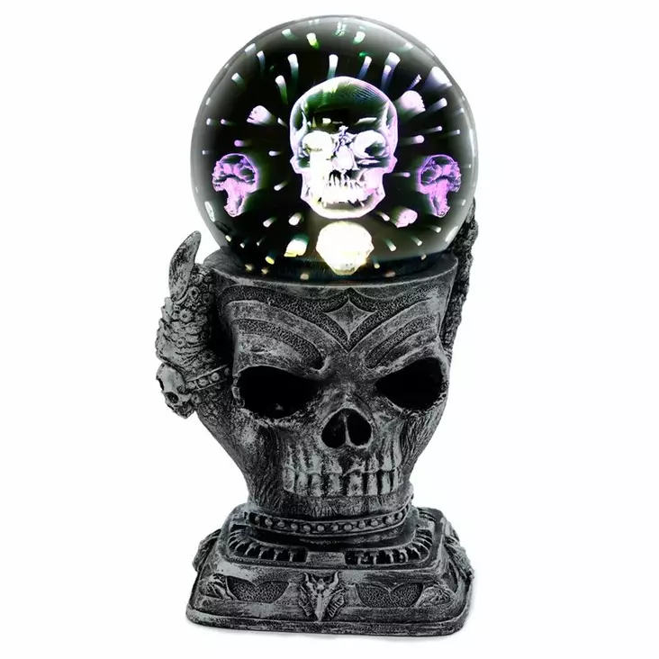 Patsas Silver Skull LED - Kallot, Halloweenrekvisiitta - HOR656 - 1