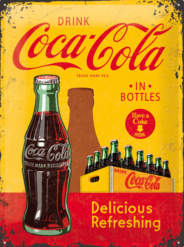 Peltikyltti Coca Cola kelta punainen - Taulut, kehykset - PELT386 - 1