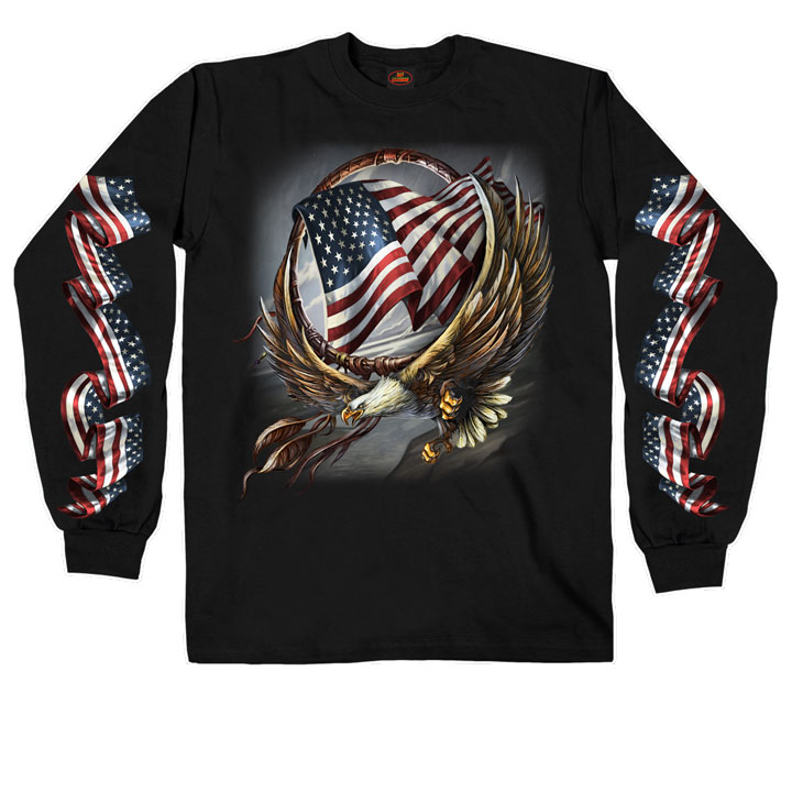 Pitkähiha USA lippu kotka - Pitkähihaiset paidat - PH256 - 1