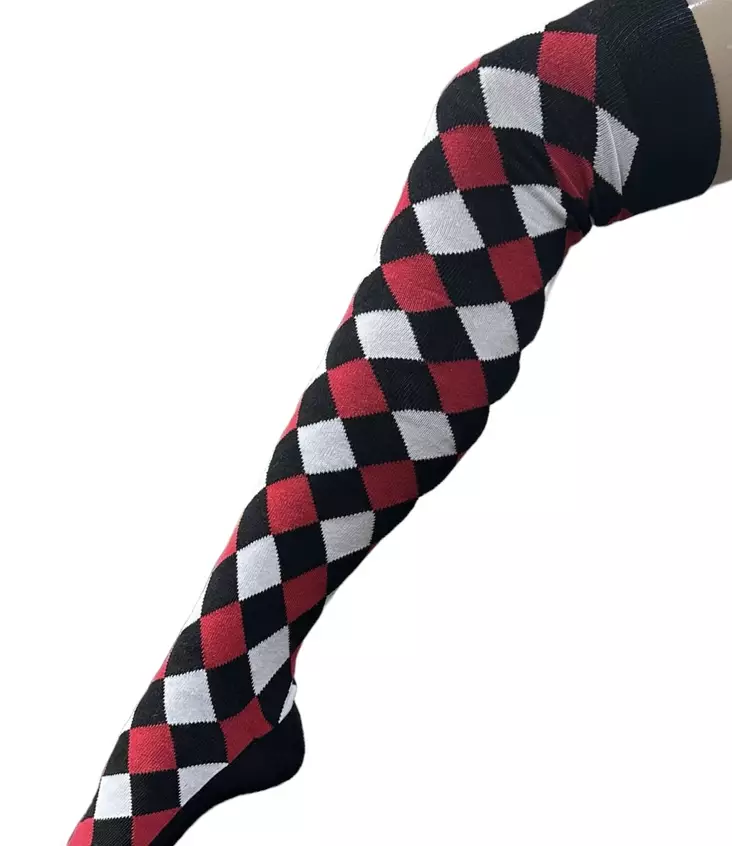 Pitkät sukat 38/41 Punamustavalko - Sukat - SU296 - 1