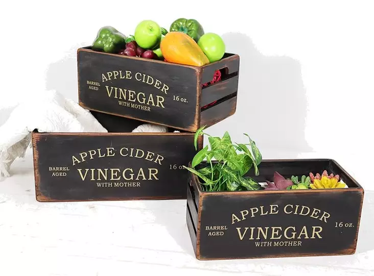 Puulaatikko tekstillä 35 x 22 x 15 cm - Korit ja tarjottimet, sisustuslaatikot - PUU6 - 1