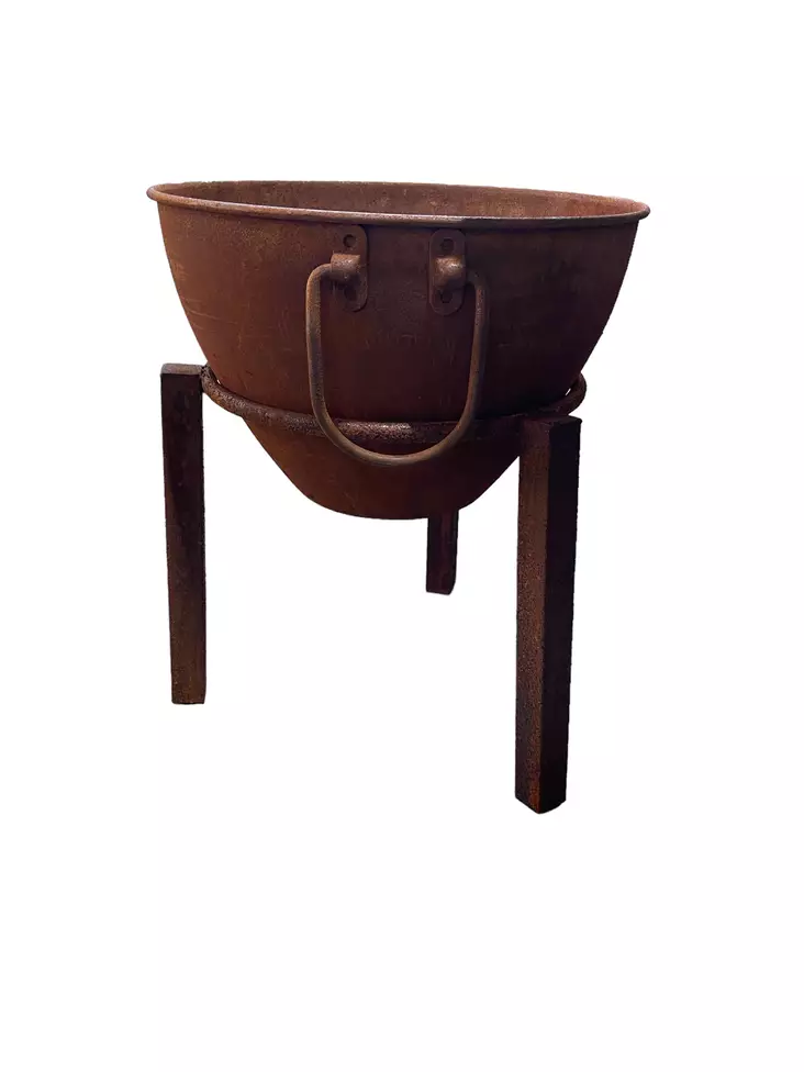 Ruosteen patinoima ruukku telineessä - Ruukut, maljakot - ROST6 - 1